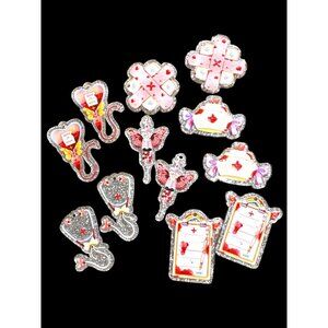 12 pc glitter RN Nurse acrylic flat back charm for earrings beadable pen charms